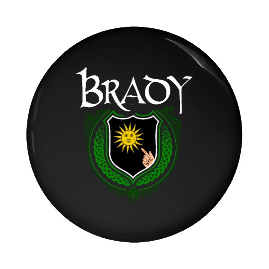 Brady Family Irish Coat of Arms Clan Crest Pin Buttons