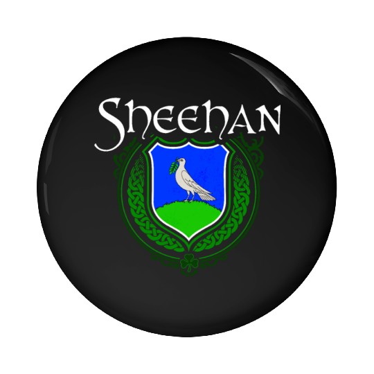 Sheehan Family Irish Coat of Arms Clan Crest Pin Buttons