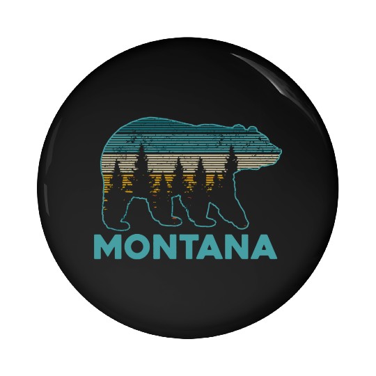 Montana Vintage Grizzly Bear Nature Hiking Souveni Pin Buttons
