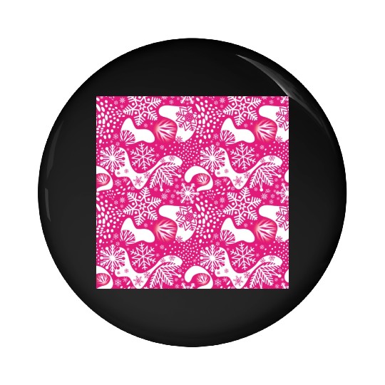 Abstract Pink Winter Pattern Pin Buttons
