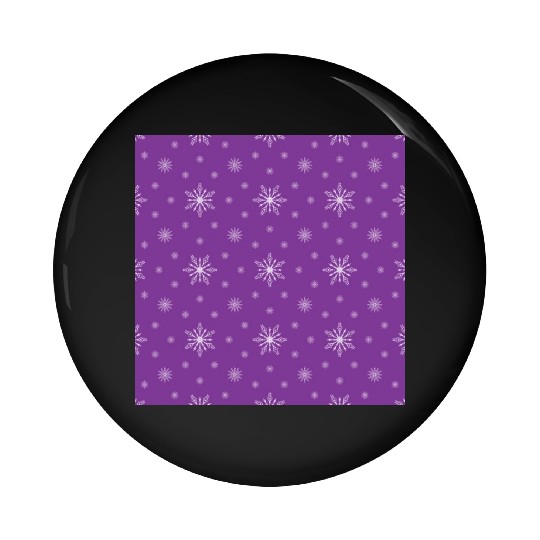 Modern Snowflakes Pattern Purple Pin Buttons