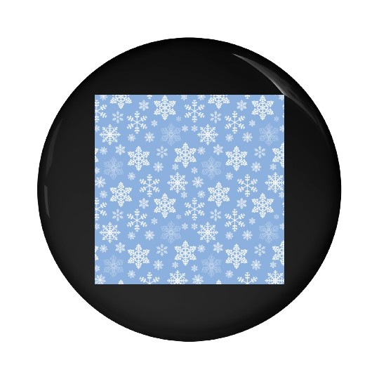 Blue Snowflakes Pattern Pin Buttons