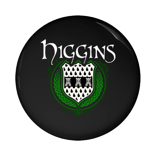 Higgins Family Irish Coat of Arms Clan Crest Pin Buttons