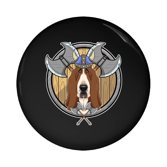 Basset Hound I Valhalla I Viking Pin Buttons