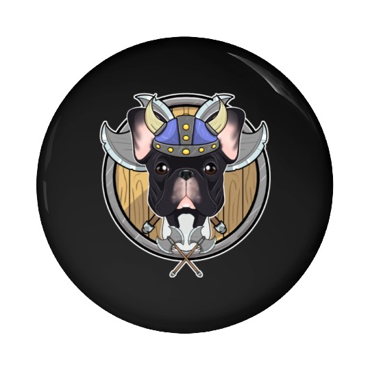 French Bulldog I Valhalla I Viking Pin Buttons