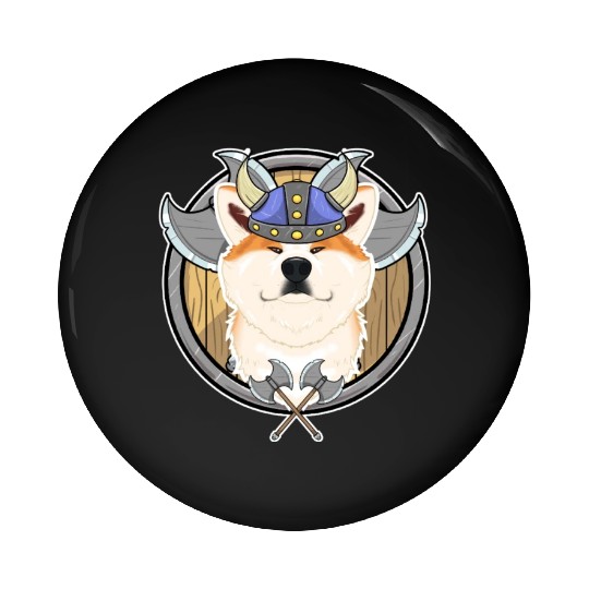 Akita Inu I Valhalla I Viking Pin Buttons
