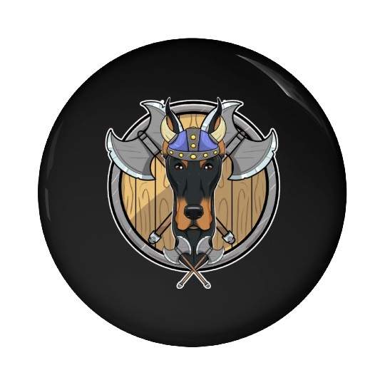 Doberman I Valhalla I Viking Pin Buttons