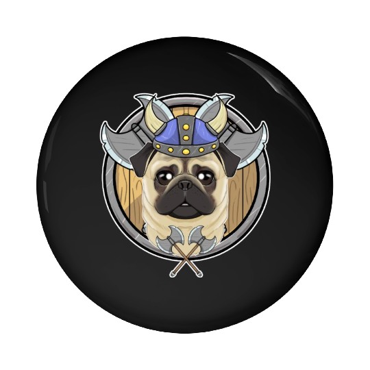 Pug I Valhalla I Viking Pin Buttons