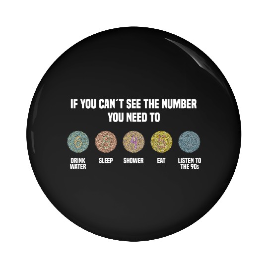 Ishihara Numbers - Listen To The 90s Pin Buttons