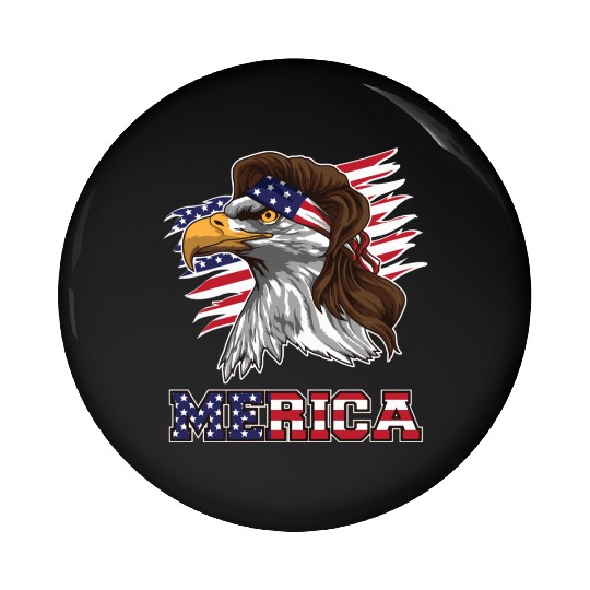 American Bald Eagle Mullet Merica Bird Of Prey Pin Buttons