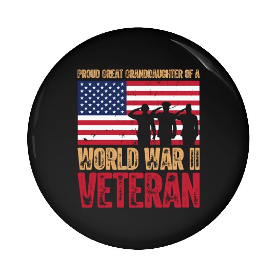 Proud Veteran Granddaughter Pin Buttons