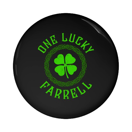 One Lucky Farrell Irish Family Four Leaf Clover Pin Buttons