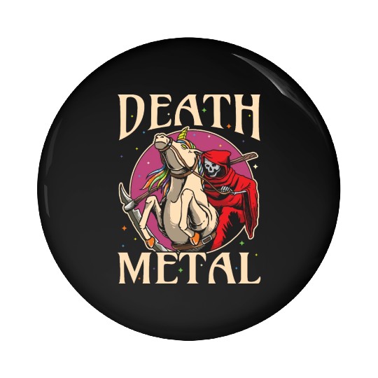 Reaper Rock Satan Unicorn Festivals Death Metal Pin Buttons
