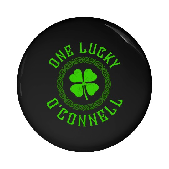 One Lucky O'Connell Irish Family Four Leaf Clover Pin Buttons