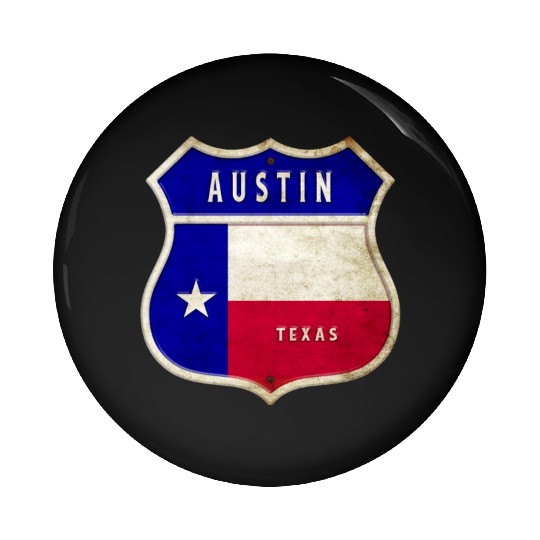 Austin Texas crest flags design Pin Buttons