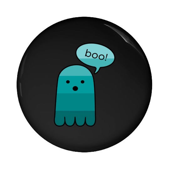 Persian Green Boo Ghost Halloween Pin Buttons
