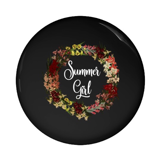 Summer Girl Gladious Flower Leo Zodiac Born In Aug Pin Buttons
