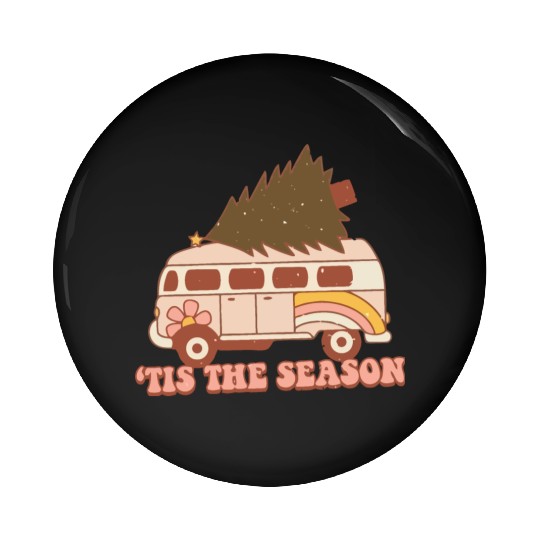 Christmas Doodles Tis' The Season Retro Holiday Pin Buttons