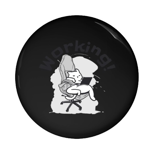 Working Cat Busy Cat Owner Professional Worker Pin Buttons