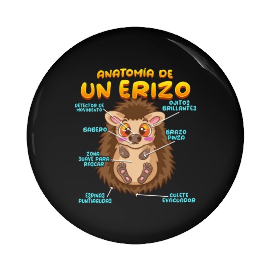Anatomy Of A Funny Hedgehog Pin Buttons