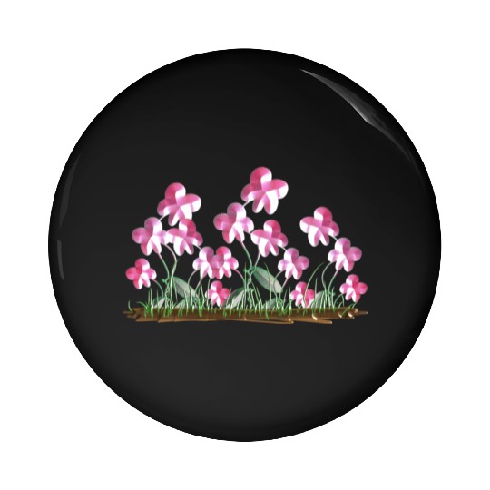 plants pink flowers nature icon Pin Buttons