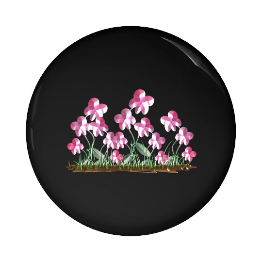 plants pink flowers nature icon Pin Buttons
