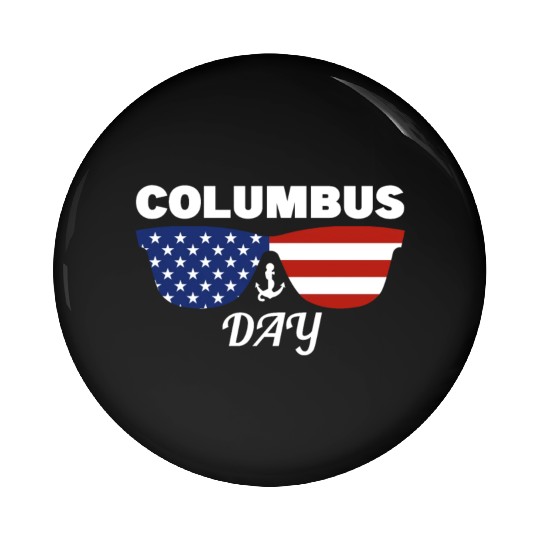 Columbus Day Glasses America Pin Buttons