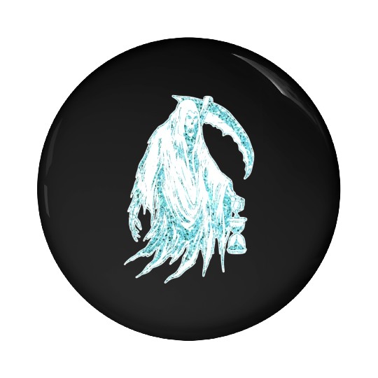 Funny Haloween Green Grim Reaper Costume Pin Buttons