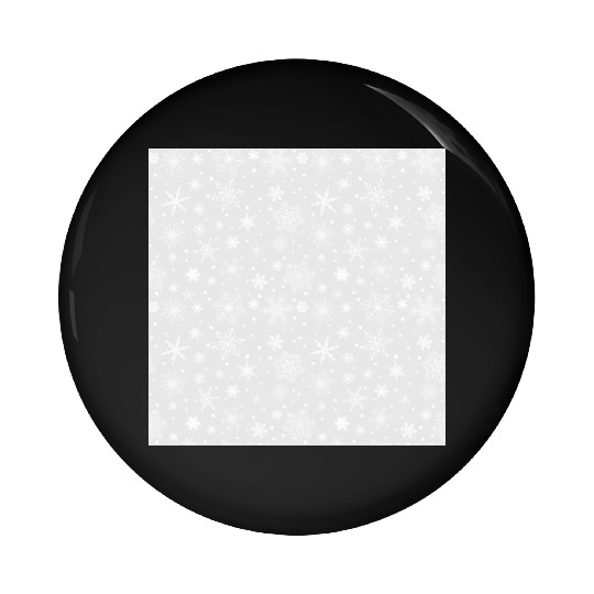 Snowflakes Pattern Grey White Pin Buttons