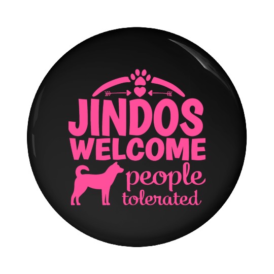 Korean Jindo Dog Welcome Saying Mom Girl Pink Pin Buttons