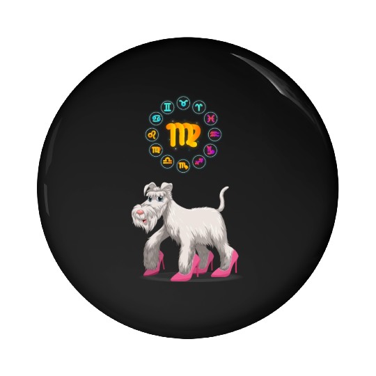 Funny Dog Lover Horoscope Virgo Zodiac Sign Cool Pin Buttons