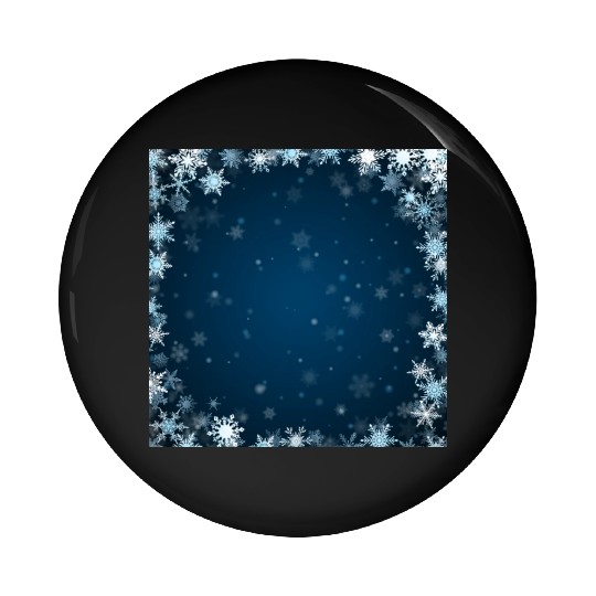 Navy Blue White Snowflakes Pattern Pin Buttons