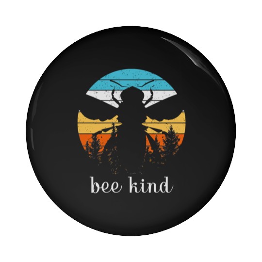 Save the Bees Autumn Sunset Treeline Bee Kind Swea Pin Buttons