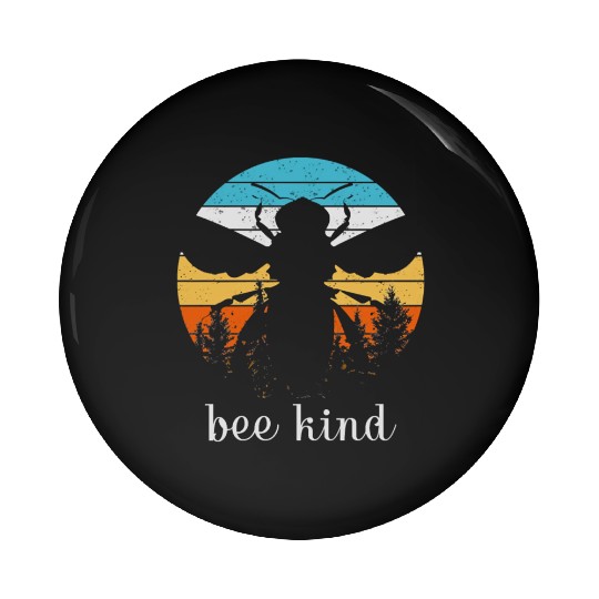 Save the Bees Autumn Sunset Treeline Bee Kind Swea Pin Buttons
