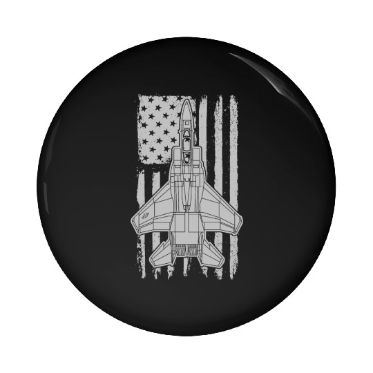 F-15 Eagle Fighter Jet Airplane American Flag F15 Pin Buttons
