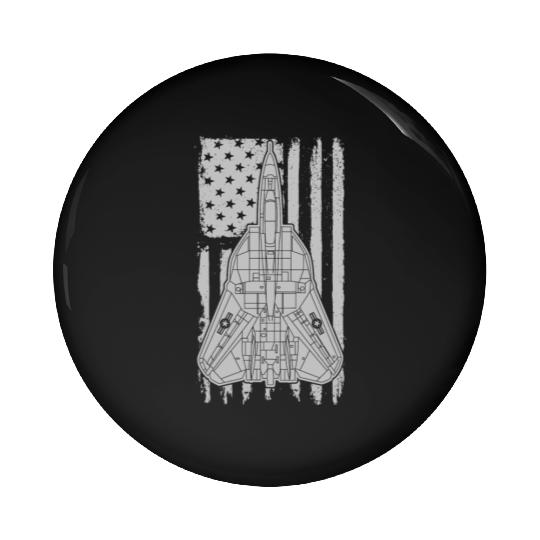 F-14 Tomcat Fighter Jet Airplane American Flag F14 Pin Buttons