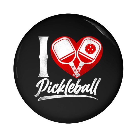 Pickleball Heart I Love Pickleball Pin Buttons