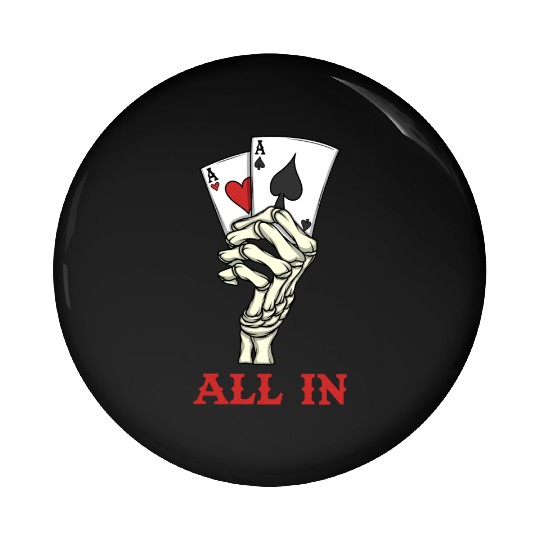 Poker Player Poker Cards Ace Skeleton Hand Poker Pin Buttons