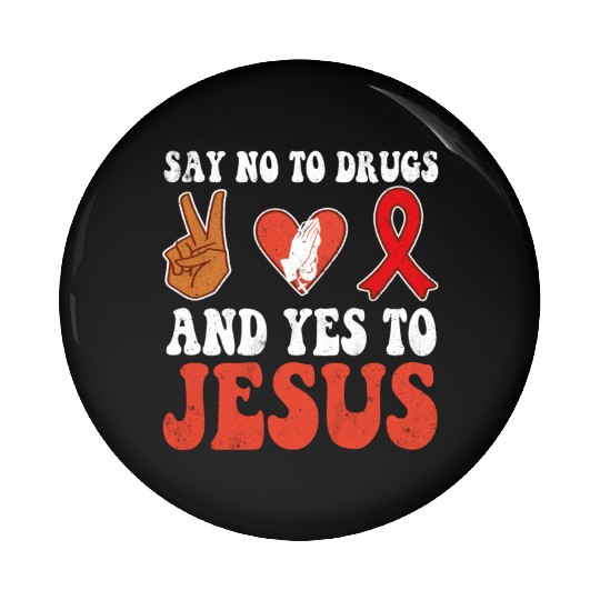 Peace Ribbon Week Awareness Yes Jesus Wear Red Pin Buttons