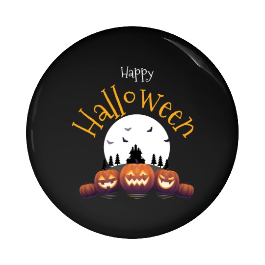 Happy Halloween scary pumpkin head Pin Buttons