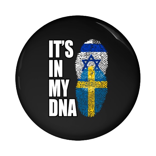 Israel And Swedish Mix Heritage DNA Flag Pin Buttons