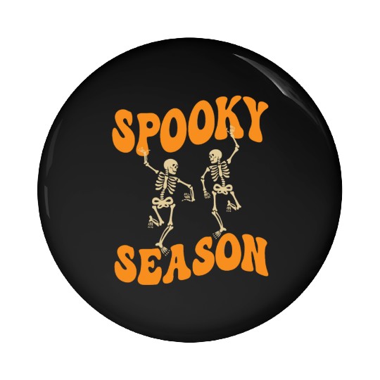 Cute Spooky Season Dancing Skeletons Halloween Pin Buttons