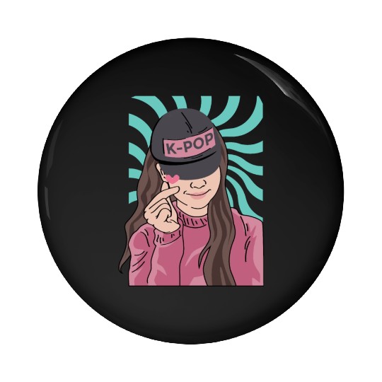 K-POP Fanatic Korean or Asian Gift Pin Buttons