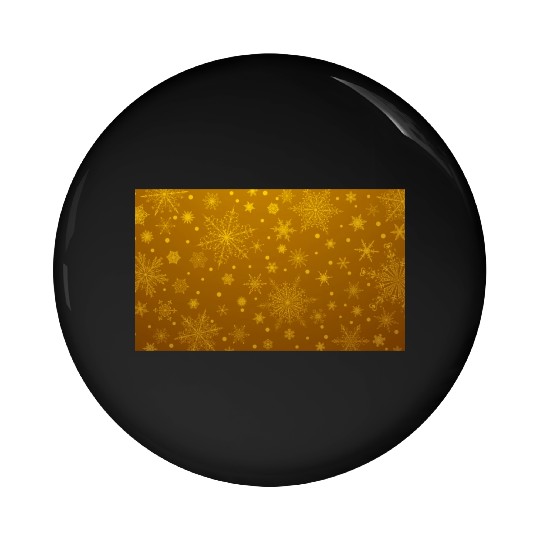 Christmas Snowflakes Yellow Pattern Pin Buttons