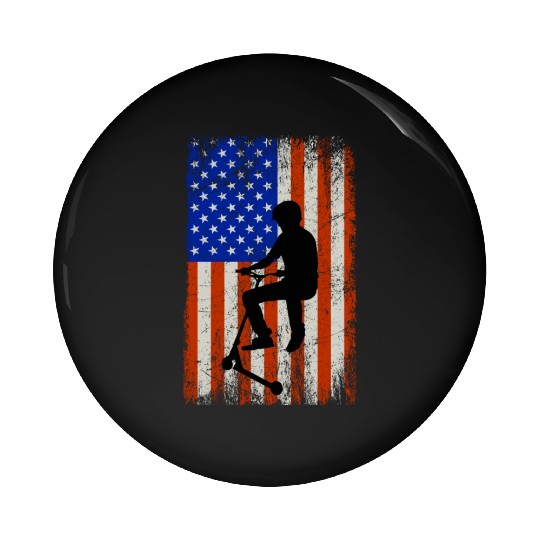 American Flag Freestyle Scootering Pin Buttons