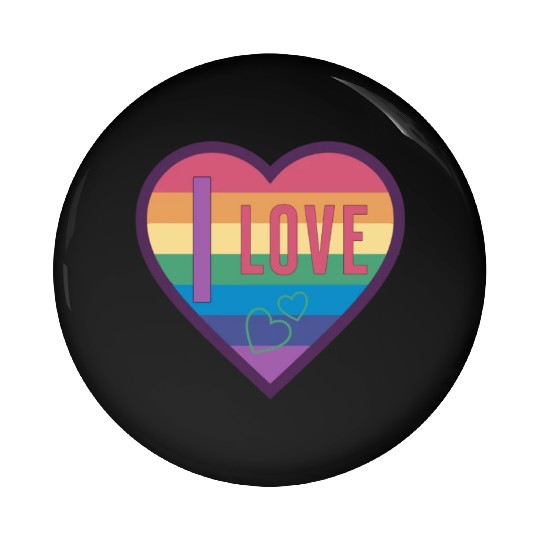 colorful heart rainbow unisex love for everyone Pin Buttons