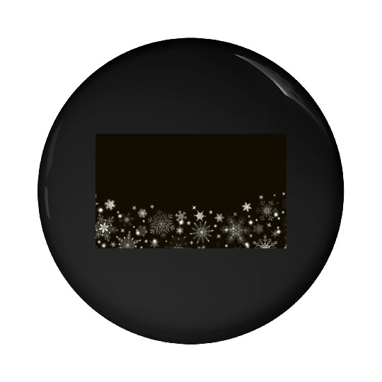 Elegant Black Silver Snowflakes Pin Buttons