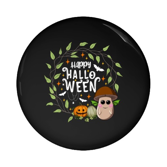Bat Mushroom 'brown' - Happy Halloween Pin Buttons