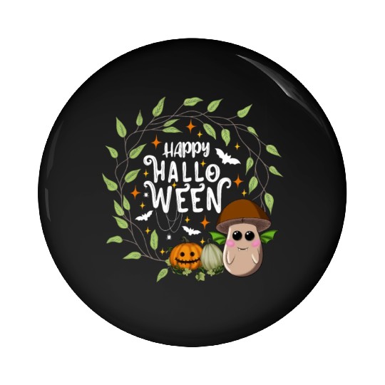 Bat Mushroom 'brown' - Happy Halloween Pin Buttons