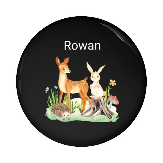 Animal deer rabbit hedgehog Rowan Pin Buttons